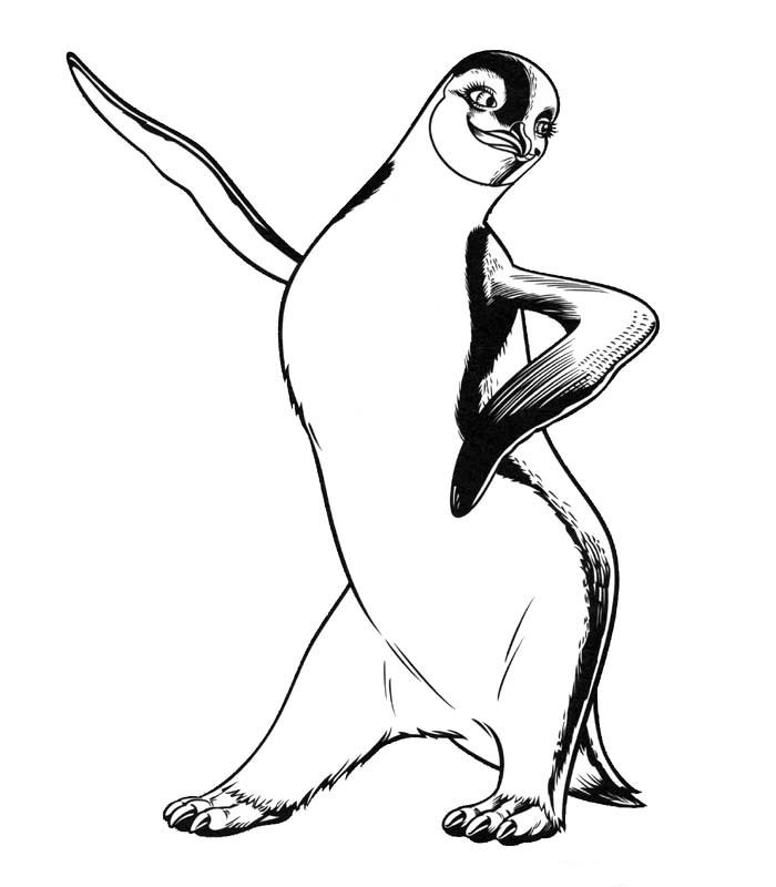 Plansa de colorat cu Happy Feet 5 5
